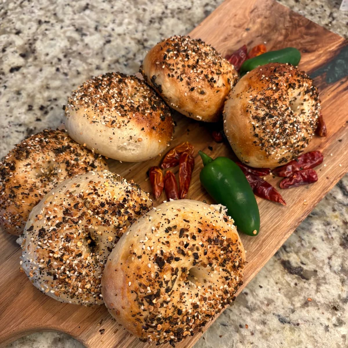 Fresh Spicy Everything Bagels